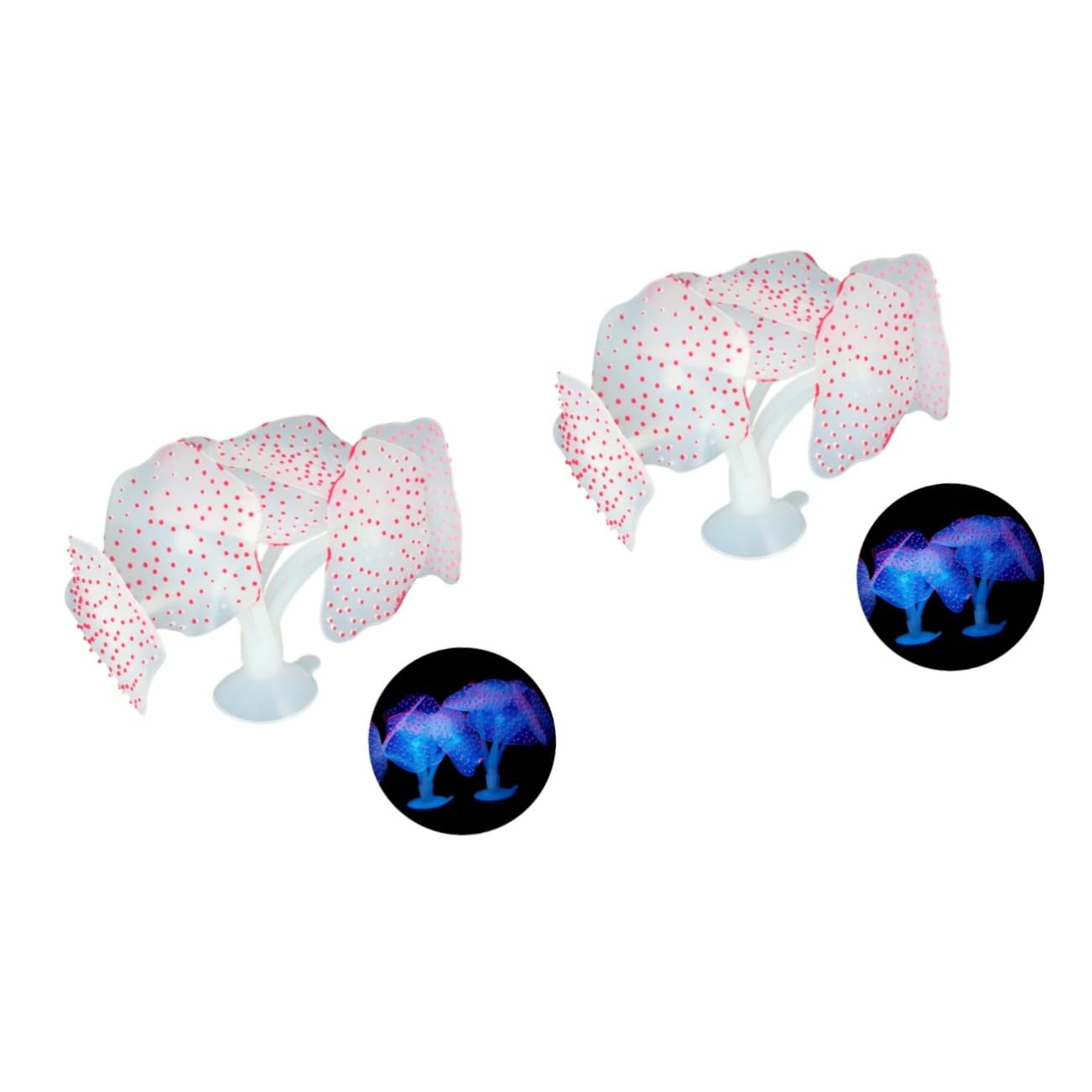 Toddmomy Décorations De D'Aquarium 2 Pièces Décorations D'Aquarium Scintillantes Ventouse Rose Fluorescente
