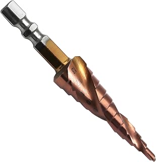 Step Drill Bit for Metal, M35 HSS Cobalt Step Drill Bit (3-13mm, 11-Steps) with 6.35mm Hex Shank, Cone Drills Bits for Hard Metal, Stainless, Steel, Aluminium, Wood