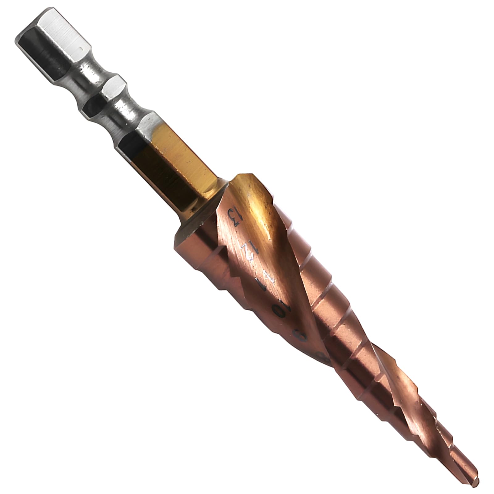 Step Drill Bit for Metal, M35 HSS Cobalt Step Drill Bit (3-13mm, 11-Steps) with 6.35mm Hex Shank, Cone Drills Bits for Hard Metal, Stainless, Steel, Aluminium, Wood