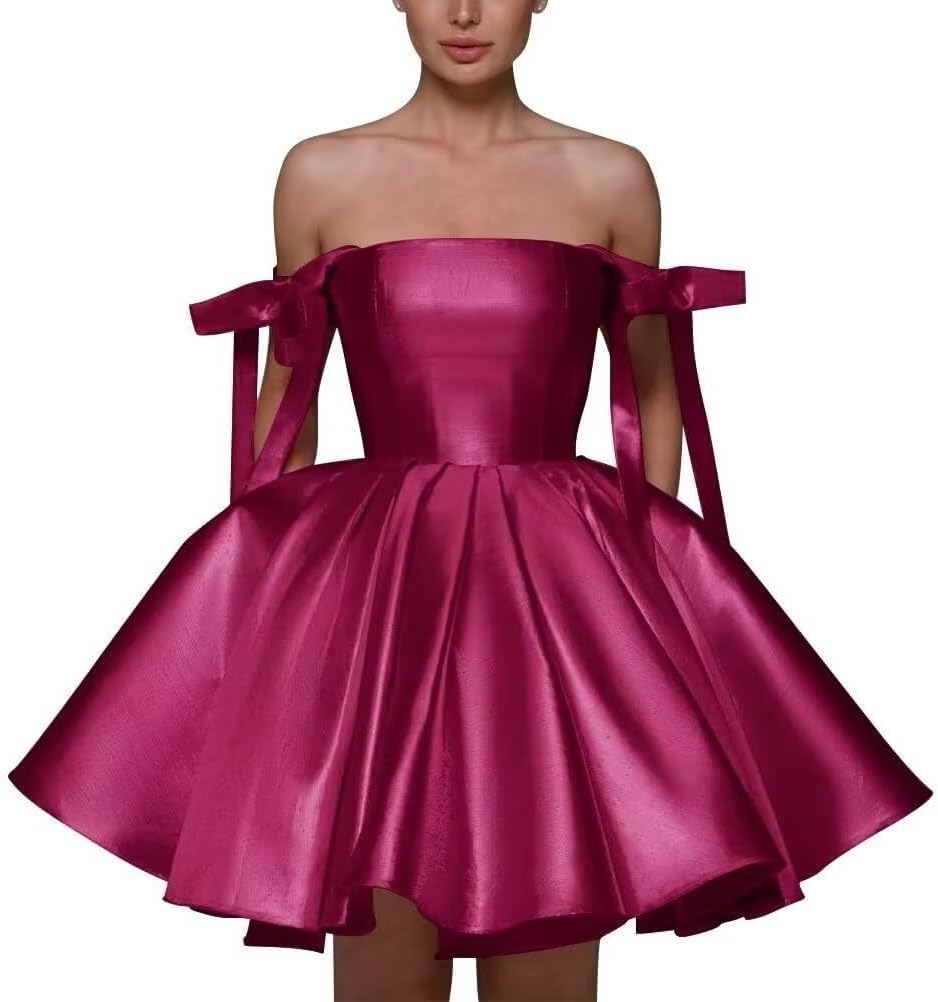 Short Satin Homecoming Dress for Teens with Pockets Spaghetti Straps A Line Prom Graduation Dresses HM377