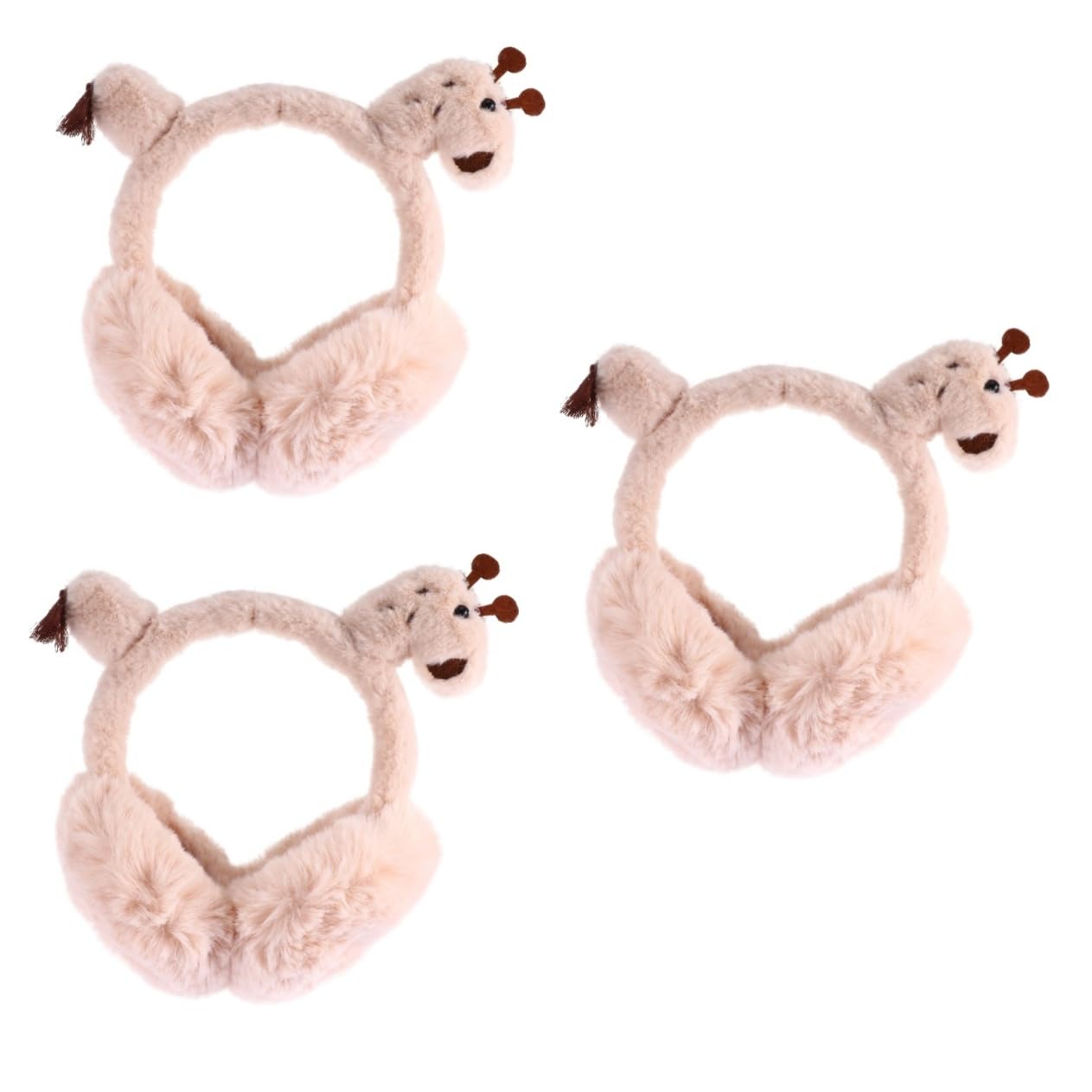 adorabile paraorecchie Scaldino orecchie pieghevole portatile Copriorecchie giraffa piega scalda orecchie giraffa Caldo paraorecchie in peluche​​​​​​​ cuffia invernale stoffa