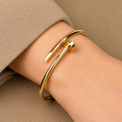 Image of Stylish Gold Plated Bangle for Women | Daily Use Stainless Steel Kada | Anti-Tarnish Waterproof Cuff | Multicolour Crystal Evil Eye | Daily Wear Bracelet For Womens | Premium Gift For Girl
