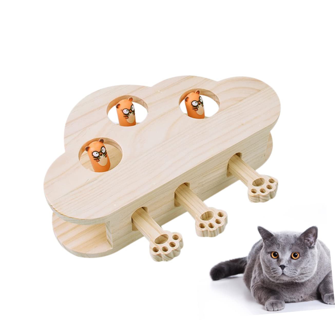 Holz Katzenspielzeug Mäusespielzeug Interaktiv Mit Katzenminze Spielerisch Haustier Katze