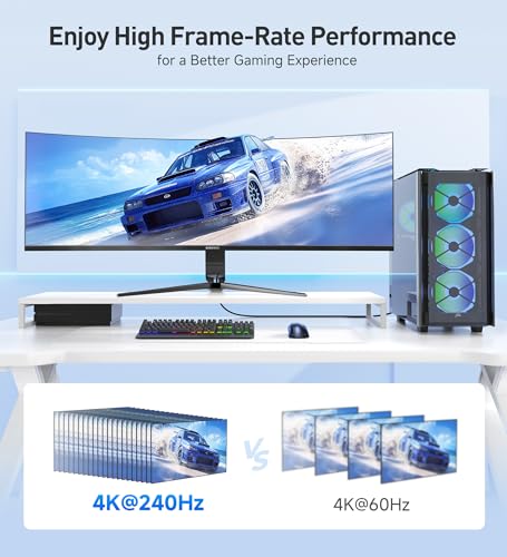 Cable Matters 48Gbps Ultra HD 8K Right Angle HDMI Cable 6.6 ft (270 Degree HDMI Cable) with 8K @120Hz, 4K @240Hz and HDR Support in Black