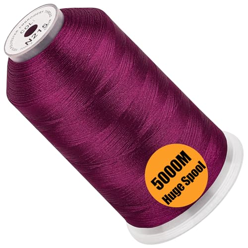 Image of New brothread - Single Huge Spool 5000M Each Polyester Embroidery Machine Thread 40WT for Commercial and Domestic Machines - Wine Red(Janome Color)