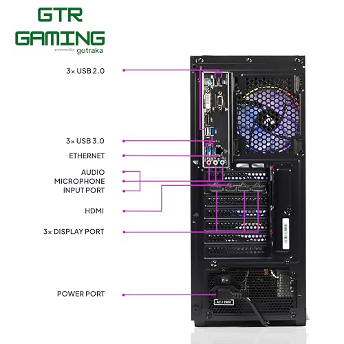 GTR Gaming PC – Ryzen 5 5500 Desktop Computer, Radeon RX 7600 8GB Graphics, 16GB DDR4 RAM, 1TB NVMe SSD, 650W Power Supply, Windows 11 Gaming Desktop PC, Wi-Fi, ARGB Case. - Image 5