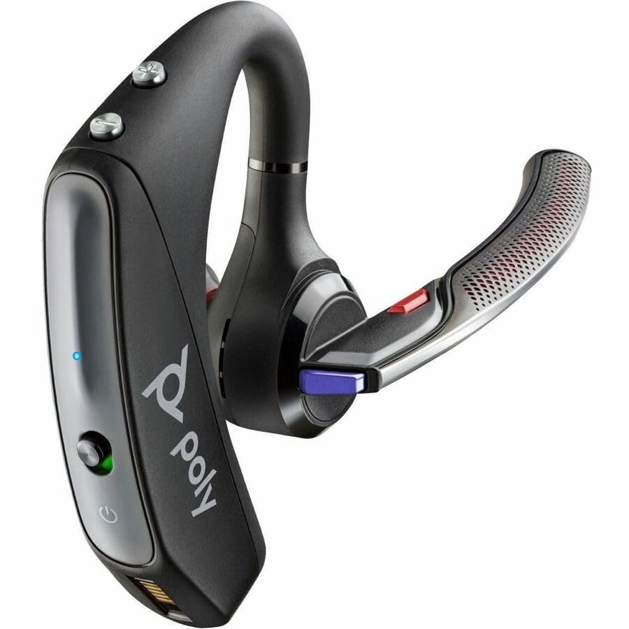 Image of Poly Voyager 5200-M Office Headset +USB-C to Micro USB Cable TAA - Microsoft Teams Certification - Google Assistant, Siri - Mono - USB Type C, RJ-11 - Wireless - Bluetooth - 246.1 ft - 32 Ohm - 100 Hz