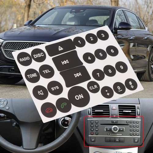 JoyousMall Adhesivo de reparación de botón de radio compatible con Mercedes-Benz C E para consola central de coche Clase W 2007-2014
