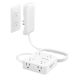 TROND 6FT Outlet Cover Extension Cord with 8 Outlet and 4 USB Ports