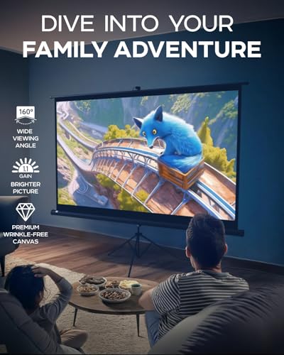 Projector Screen and Stand 120 Inch