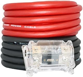 SoundBox Connected 0 Gauge Red / Black Amplifier Amp Power/Ground 1/0 Wire Set 50 Feet SuperFlex Cable 25 Each, ANL Fuse Holder - coolthings.us