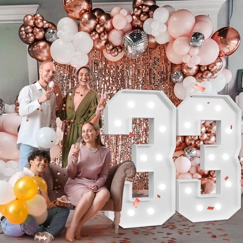 Image of imprsv Marquee Numbers Large 33rd-Birthday Decorations: 4ft Light Up Number