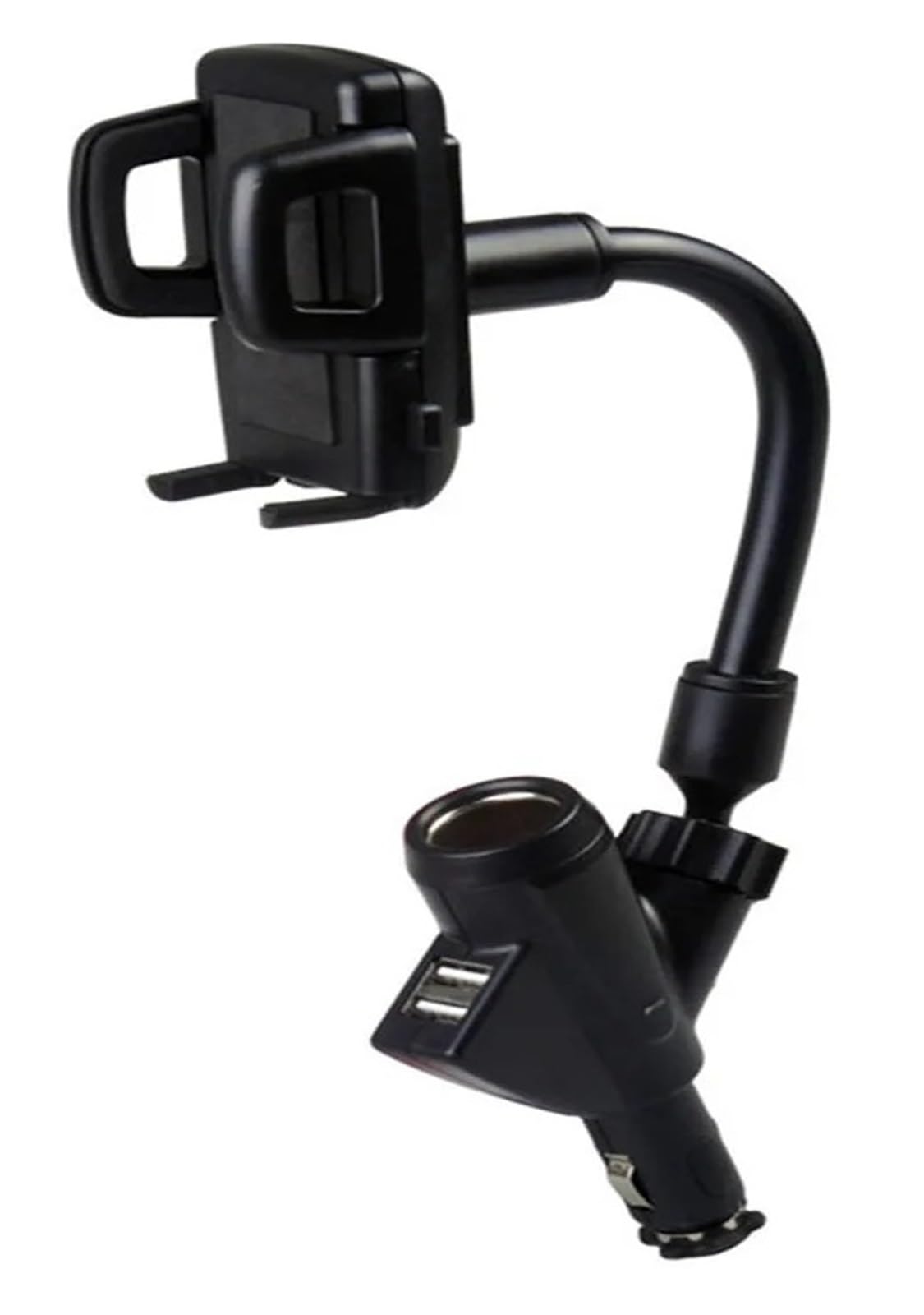 Support de Voiture 3 en 1, Allume-Cigare, Rotation Libre, Support de téléphone avec Deux Ports USB, Accessoire de Voiture