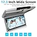 Zocxielr 17.3 Inch Car Monitor HD LCD Screen,Mp5 Video Player Car Roof Mount Display Multimedia Ceiling TV Mirror Link Fm Ir Speaker Black (Black)