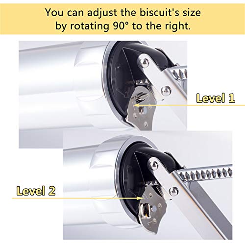 Shule Cookie Press Gun Kit for DIY Biscuit Maker and Decoration with 20 Stainless Steel Cookie discs and 4 nozzles, Silver - Thumbnail 2