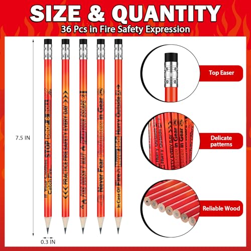 Lápices Zhanmai Fire Safety 36 Pzs Practica Seguridad miniatura 3