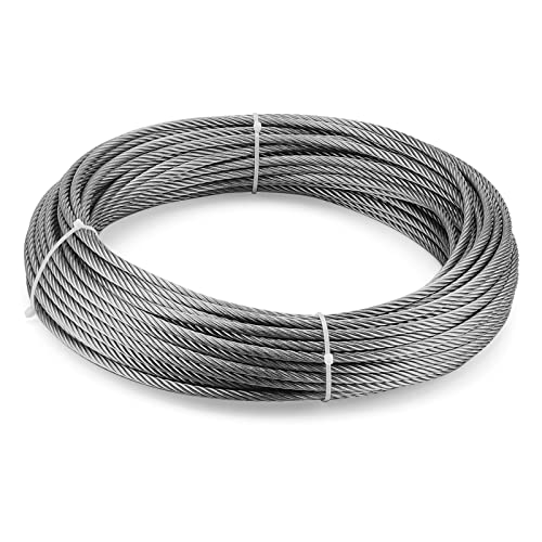 Câble métallique en acier inoxydable 5mm - Lot de 7 cordes robustes 7x19 brins