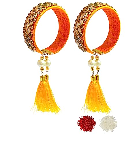Image of Lumba Chuda Hanging Rakhi For Bhabhi| Bhabhi Kada Rakhi| Bhabhi Rakhi| Kids Rakhi | Adults Rakhi | Rakhi Gift | Rakhi Combo Set| Lumba Rakhi| Rakhi with Roli Chawal Packet|Rakhi For Sister