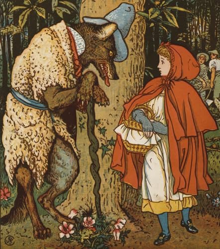 Tableau Le Chaperon Rouge de Walter Crane | Toile d'art vintage pour salon cosy 60x90cm