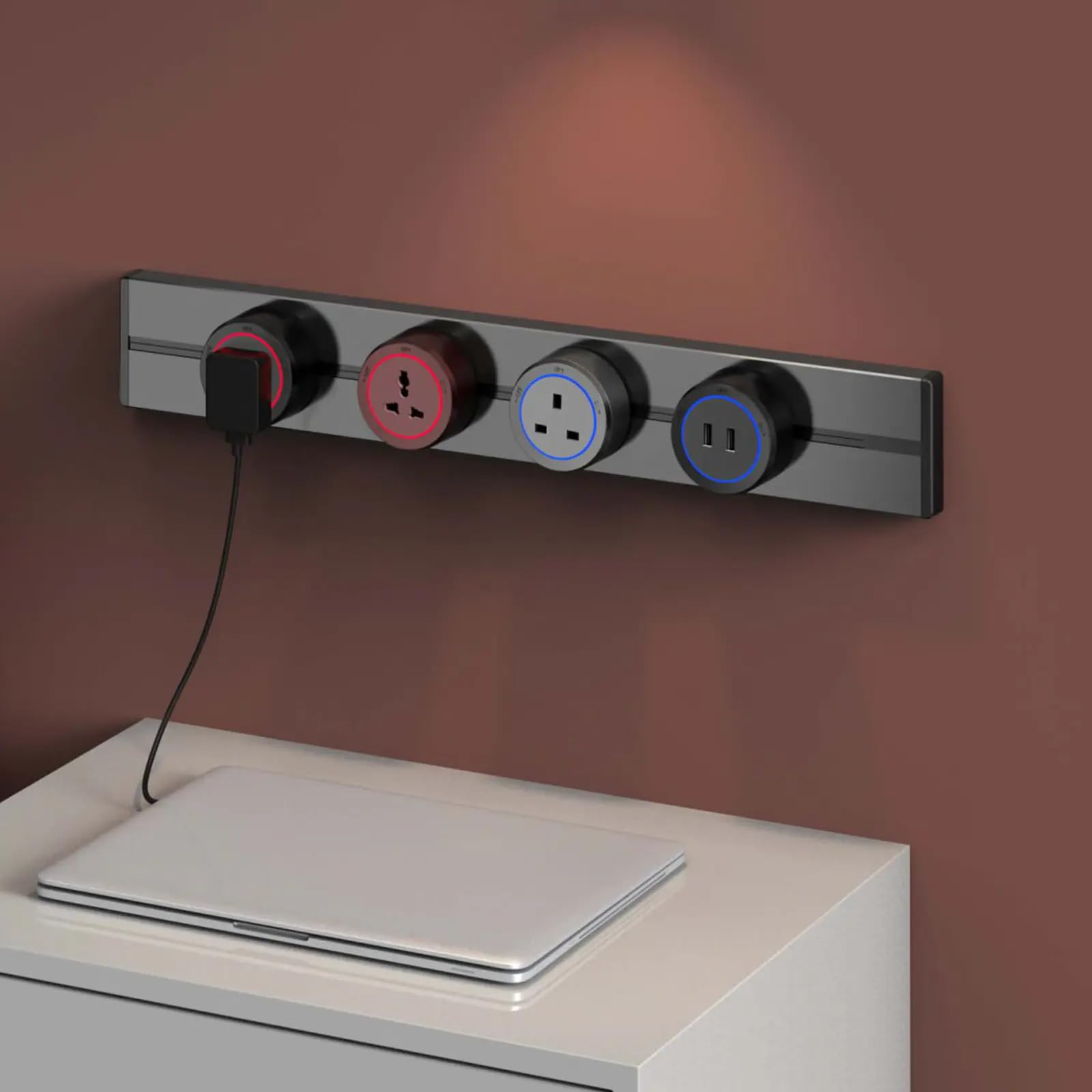 1 Metre Power Track with Movable Rail Sockets Useful for Kitchen, Office and Home 1