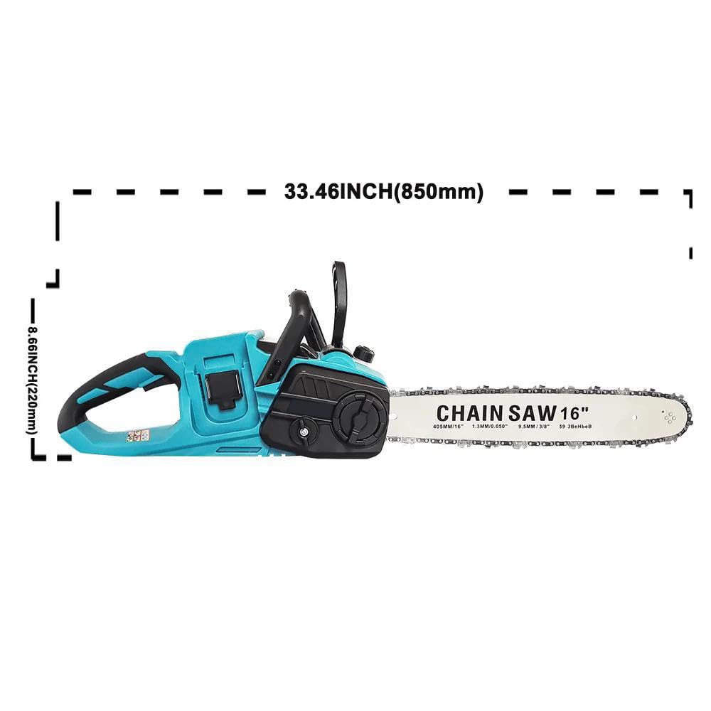 Tronçonneuse électrique sans fil pour batterie Makita 18 V, 42 V (21 V x 2), moteur électrique sans balais, longueur de coupe de 41 cm, puissante, pour le travail du bois et le jardin