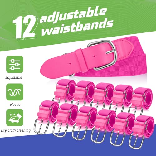 Hercicy 12 Pcs Baseball Belts Softball Belts Bulk for Adult and Youth Adjustable3