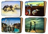 Lot de 4 sets de table avec dos en liège Dali Art, 30 x 23 cm, belle œuvre d'art du maître surréaliste, qui sera du plus bel effet sur n'importe quelle table.