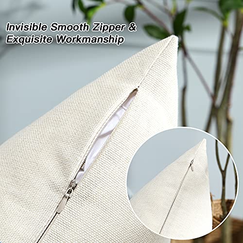 Housse de coussin extérieur imperméable 50,8 cm en lin géométrique noir - 8