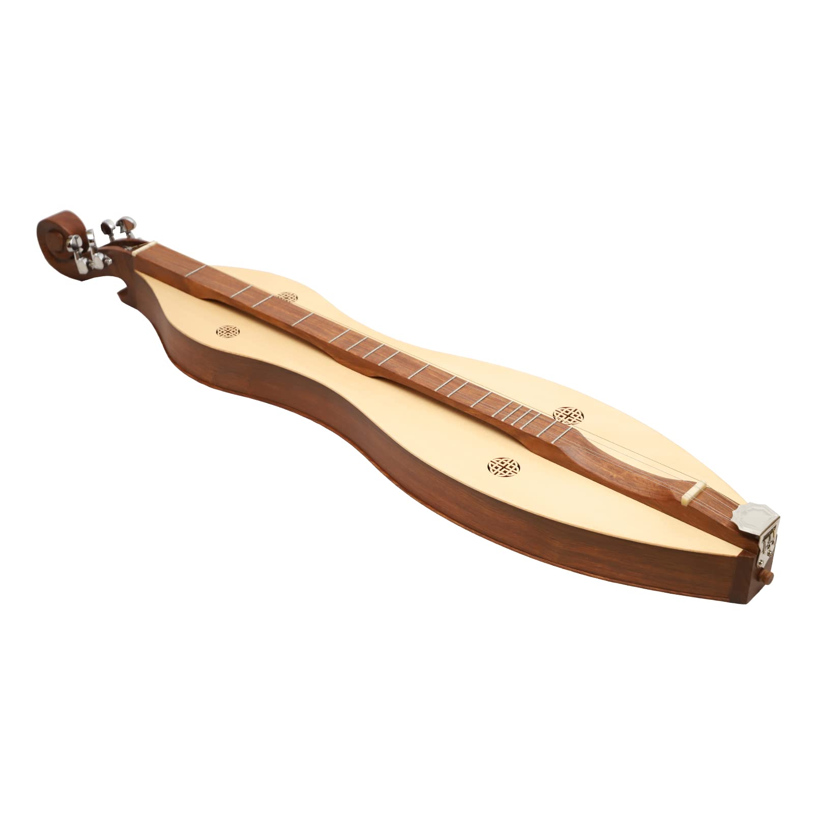Mountain Dulcimer, 4 Corde Annodi, Pergamena R/W Argento Gear