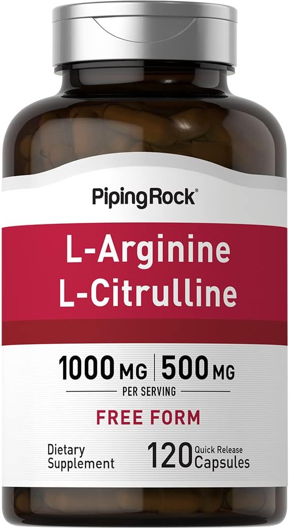 L-Arginine L-Citrulline Supplement 1500 mg | 120 Capsules | Free Form Pills | for Men and Women | Non-GMO, Gluten Free