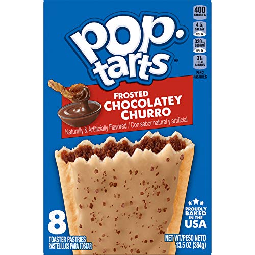 Image of Pop-Tarts, Breakfast Toaster Pastries, Frosted Chocolatey Churro, 13.5oz Box (Pack of 12)
