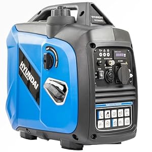 Hyundai 2.0kW Petrol Inverter Generator, 1.8kW Continuous Power, Pure Sine Wave, 62dBA Noise, Portable Power for Camping and Caravans