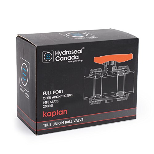 Hydroseal Kaplan 1’’ Pvc True Union Ball Valve With Full Port, Astm F1970, Epdm O-Rings And Reversible Ptfe Seats, Rated At 200 Psi @73F, Gray, 1 Inch Socket (1 Inch) #TOP7