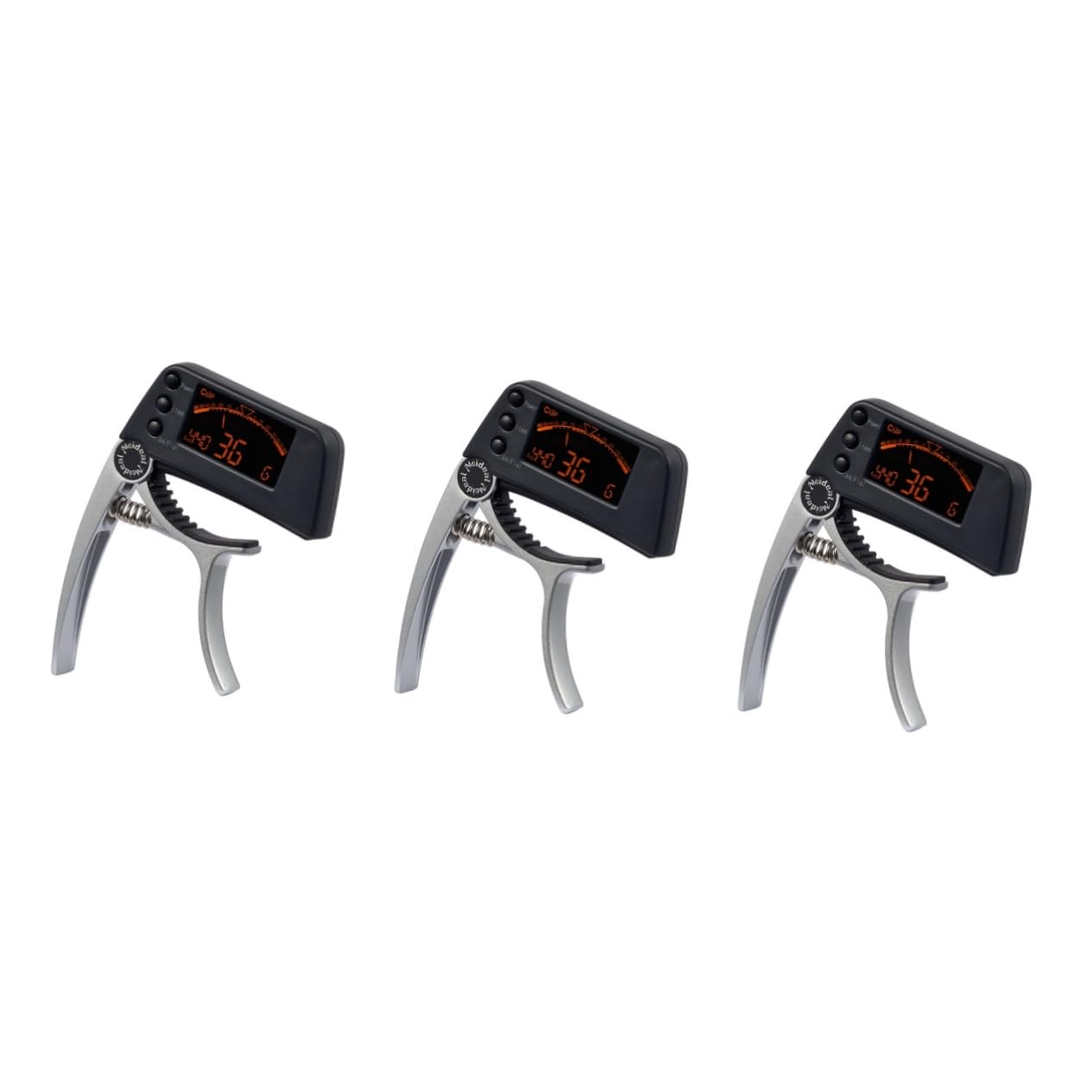 Toyvian 3stücke Elektronisches Gitarren-stimmgerät Und Kapodaster Clip Akustik Gitarre Lcd-anzeige Für Ukulele Und Banjo Silber