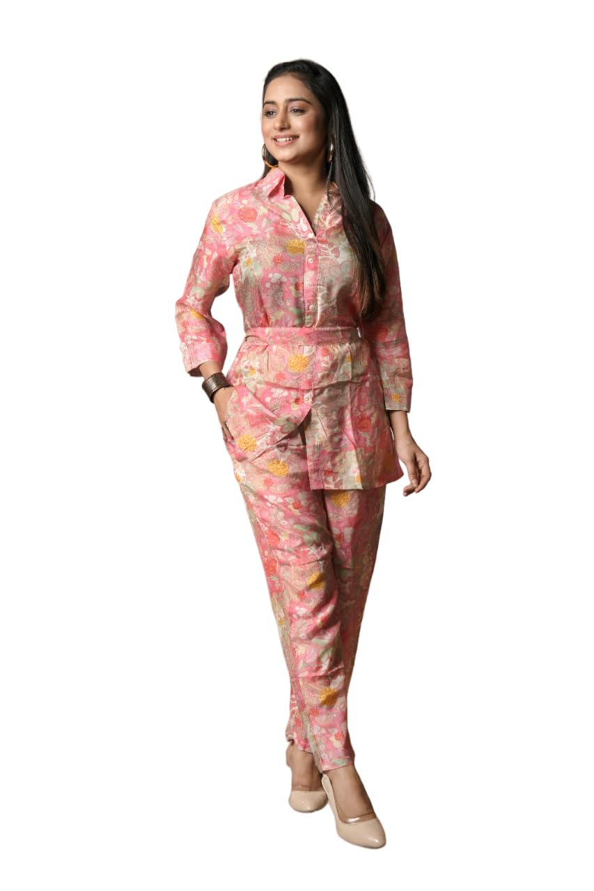 ekisha Pure Muslin Co-Ord Set Stylish & Comfortable Floral Design, Regular Fit | Ideal for Casual, Party & Nightwear | Pure Muslin Fabric, Ethnic &, Night Co Order Set for Women-picture-30