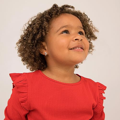 925 Sterling Silver Nautical Clear Cubic Zirconia Dolphin Screw Back Earrings for Little Girls, Pre-teens and Teens 9mm - Glittering Marine Life Jewelry for Young Girls2