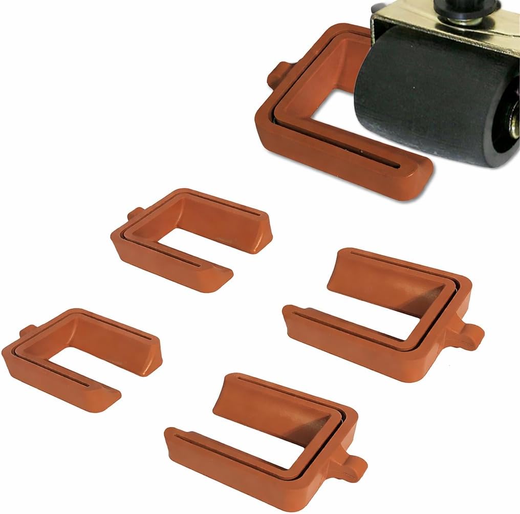 iPrimio No Lift - Bed and Furniture Stopper - Requires No Lifting of Your Bed - It Works - Caster Cups Keeps Bed and Furniture from Sliding Bed Caster Stopper. Solid Rubber (6 Pack, Brown)