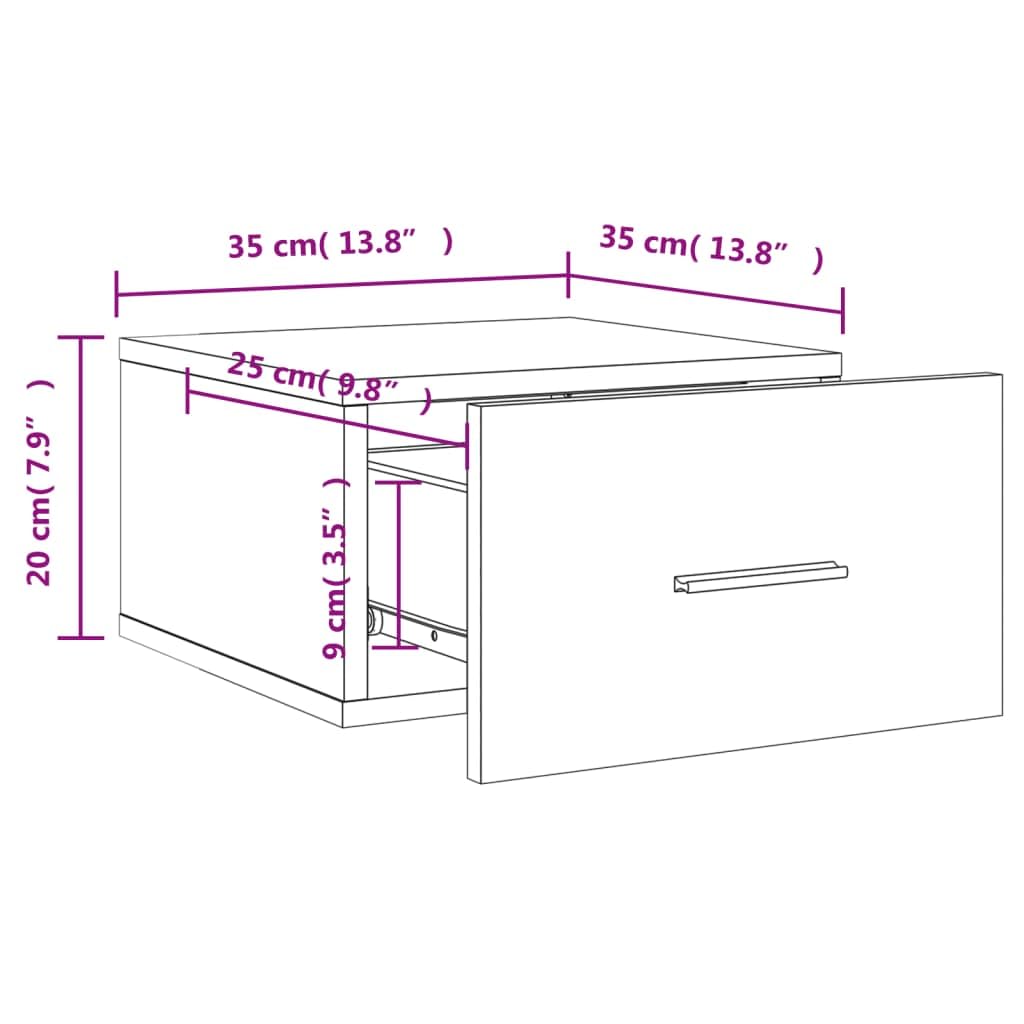 Mesita de noche dormitorio madera 35 x 35 x 20 cm blanco armario de noche colgante amplio espacio de almacenamiento estudio armario lateral función de presentación muebles para sala de estar