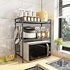 Mocosy Mensola Microonde Allungabile Griglia per Forno a Microonde Rastrelliera per Forno a Microonde a 3 Ripiani con 3 Ganci Scaffale Salvaspazio de Cucina (3 Ripiani)