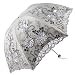 Honeystore Vintage Lace UV Sun Parasol Folding 3D Flower Embroidery Umbrella 3 Folding Grey