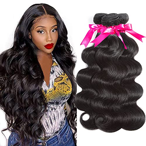 Flady 10A Brazilian Body Wave Hair 3 Bundles Unprocesse Virgin Hair Human Hair Weave Bundles Natural Black Color 18 20 20inch