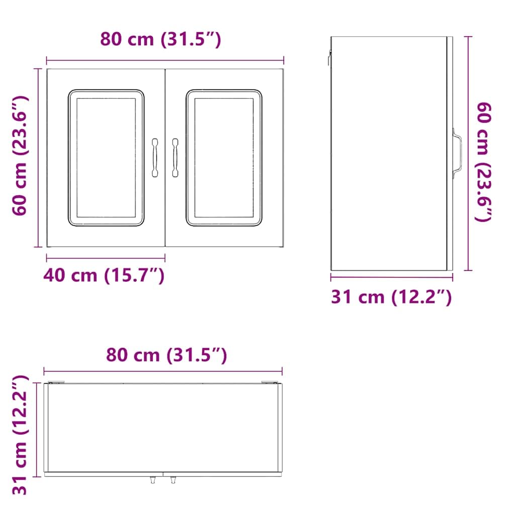 vidaXL Küchen-Hängeschrank Kalmar Artisan-Eiche Holzwerkstoff, Wandschrank Küche, Wandschrank, Oberschrank, Küchenschrank, Hängeschrank