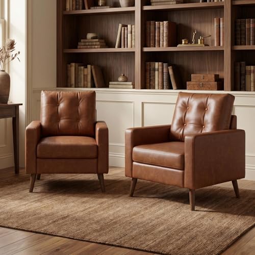 Wahson Mid Century Modern Armchairs Set of 2, Button Tufted
