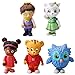Daniel Tiger's Neighborhood Friends Figures Cake Topper 5Pcs Tiger Daniel Poupée surprise Gâteau Cake Topper Happy Birthday Cake Décoration de Fête d'Anniversaire pour Enfants