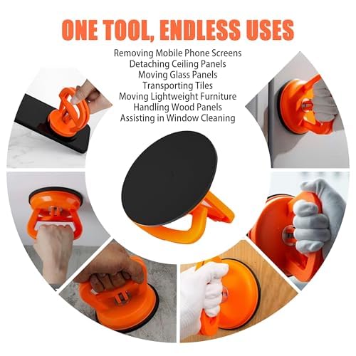 Image of 3 Piece Efficient Dent Extractor & Dent Removal Kit - Handle Car Dent Extractor with Suction Cup, Kit for Body Dent, Glass, Screen, Tile Lift, and Object Movement (1 Large + 2 Small)