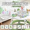 Baby Walker Foldable, 4-in-1 Toddler Infant Walkers with Wheels, 360-degree Rotatable Play Tray, for Boys and Girls 6-18 Months- Activity Center, 3-Gear Height Adjustable, Music and Lights(Green) #1