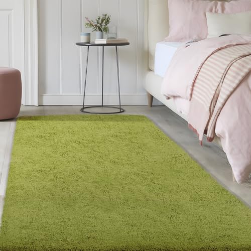 Living Room Area Rug, Grass Green Large Luxury Soft Fluffy Shaggy Carpet for Bedroom Dorm Bedside Lounge Office, Non-Slip, Washable Throw Rug for Home Decor, 160x230cm - Image 5