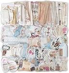 260 Pièces Vintage Scrapbook Fournitures ScrapBook Paper Pack, yuuzue Stickers Papier Décoratif Scrapbook Collection pour Journal Arts Crafts Album Journals Planificateurs, Accueil