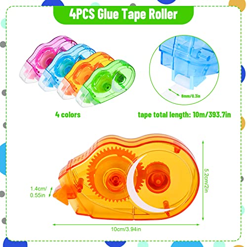 Boumusoe Double Sided Tape Roller, 8Mm X 10M, 4 Pack Scrapbook Adhesive Tape Runner Craft Glue Tape Dispenser Transparent Tape For Wrapping Gifts, Scrapbooking, Crafts, Arts Projects #TOP1