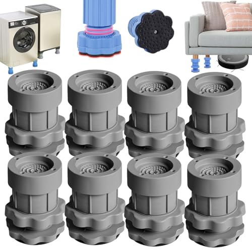 LONGLUAN Multifunctional Adjustable Bracket Base, Adjustable Washing Machine Base, Anti Vibration Pads for Washing Machine, Laundry Pedestal for Washer and Dryer (Blue-8)